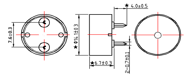 14mm*7mm 5V AC 85dB 압전 사이렌