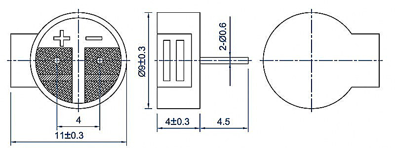 9mm*4mm 40ohm 5V 9040 Electromagnetic Buzzer