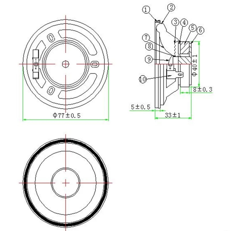 3인치 8ohm 3w 스피커 부품