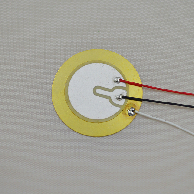Disco cer&aacute;mico piezoel&eacute;ctrico de 27 mm con placa piezoel&eacute;ctrica de retroalimentaci&oacute;n de cables