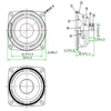 Alto-falante quadrado &agrave; prova d'&aacute;gua de 2 polegadas 4OHM 2W