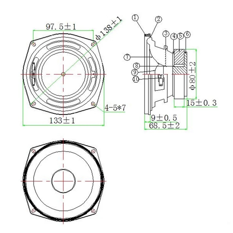 5,3 Zoll 20 W 4 Ohm Auto-Audio-Lautsprecher