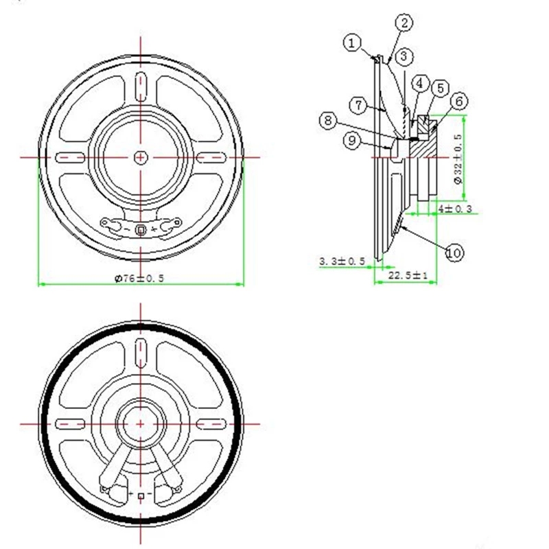 3 Zoll 77 mm 5 W 8 Ohm Lautsprechertreiber