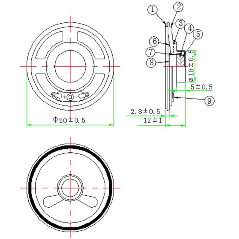 2 in&ccedil; 8 ohm 2 watt orta kademe hoparl&ouml;r