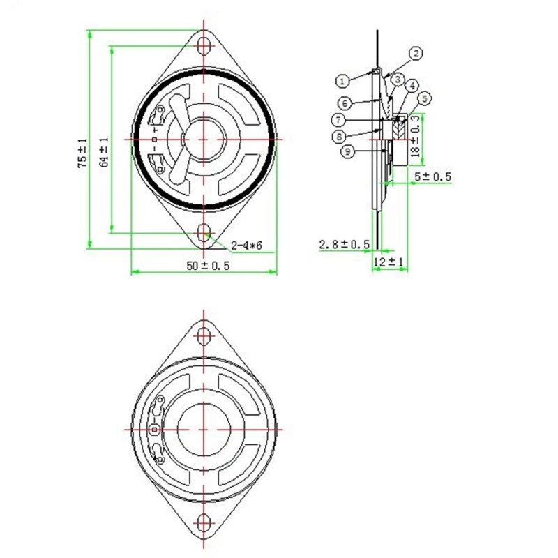 Altoparlante giocattolo da 2 pollici 8OHM 2W IP65 