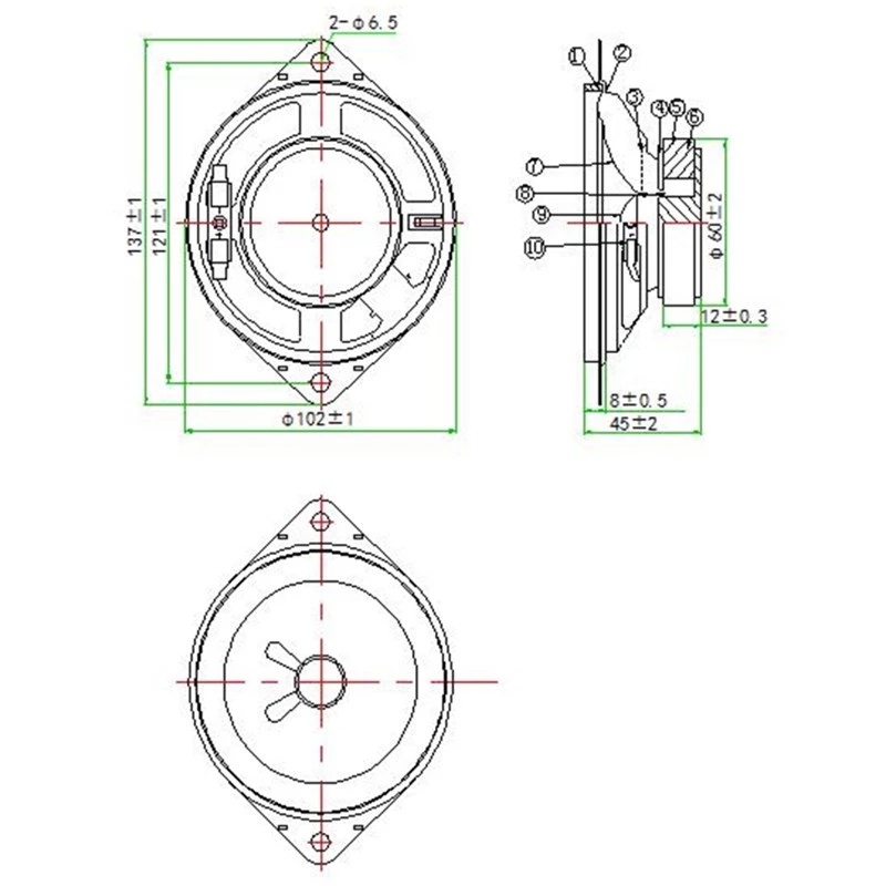 4 Zoll 4 Ohm 30 Watt ovaler Autolautsprecher