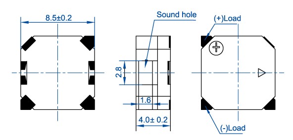 8.5*4mm 85dB 소형 SMD 자기 부저